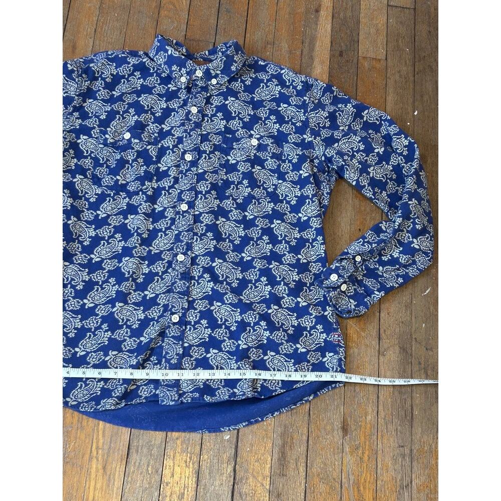 Blue Stapleford Workwear Paisley Cotton Flannel Button-Down - (Size L) - Picture 5 of 10